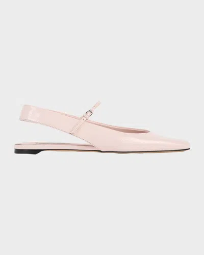 Totême Nappa Leather Slingback Mary Jane Ballerina Flats In Pink