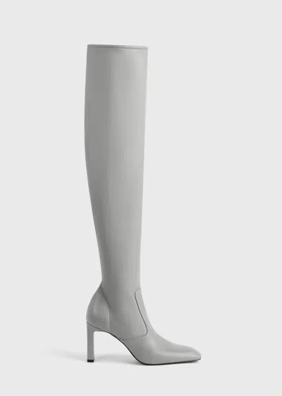 Totême Nappa Over-the-knee Boots Light Grey In Gray