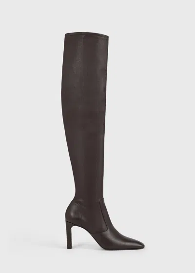 Totême Nappa Over-the-knee Boots Bark In Black