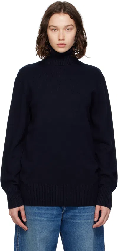 Totême Navy Cashmere Turtleneck