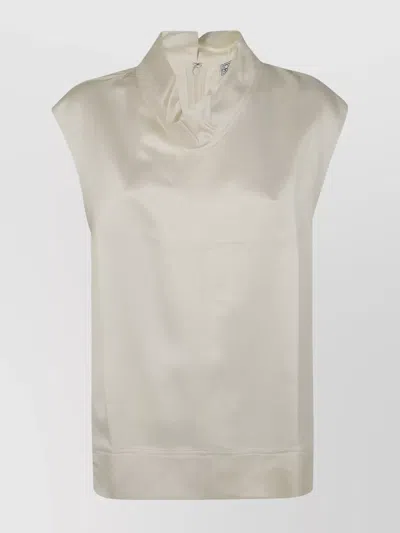 TOTÊME NECKLINE SATIN SLEEVELESS TOP