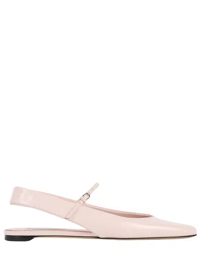 Totême + Net Sustain The Asymmetric Ballerina Leather Point-toe Flats In Pink