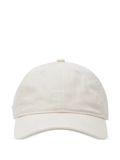 Totême 로고 자수 캡 모자 In Neutral