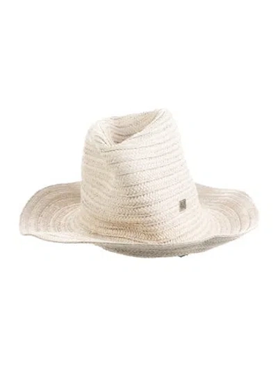 Pre-owned Totême Neutral Straw Toteme Bucket Hat