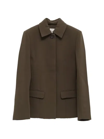 Totême Notched Collar Pocket Jacket In Brown
