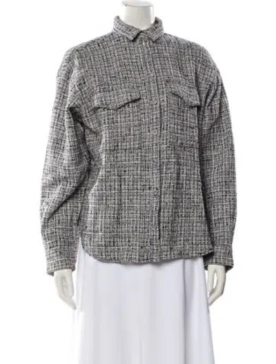 Pre-owned Totême Novella Tweed Pattern Jacket In Black
