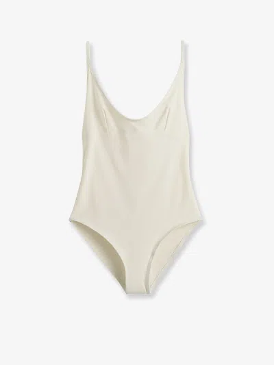 Totême Nylon Scoop One-piece Swimsuit In White