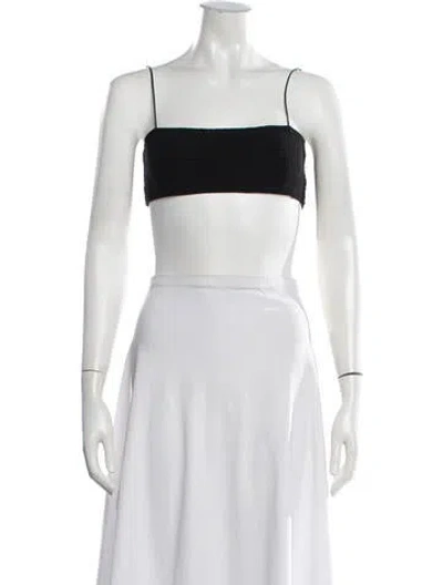 Pre-owned Totême Nylon Square Neckline Crop Top In Black