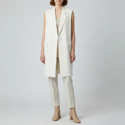 Pre-owned Totême Off White Crepe Grain De Poudre Sleeveless Long Coat L