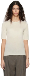 Totême Off-white Crewneck T-shirt In 199 Bone