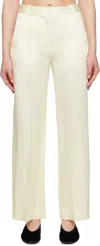Totême Off-white Cuff-slit Trousers In Macadamia 070
