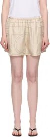Totême Toteme Elegant Monogram Silk High-waisted Mini Shorts