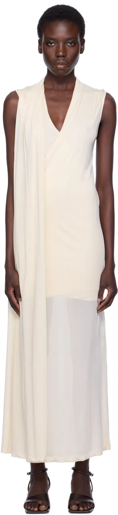 Totême Off-white Overlapped Scarf Maxi Dress In Neutral