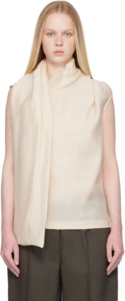 Totême Off-white Scarf Blouse In Sand