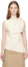 Totême Off White Shoulder-twist Blouse In 116 Ecru