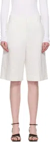 Totême Womens Off-white Tailored Straight-leg Linen-cotton Shorts In White