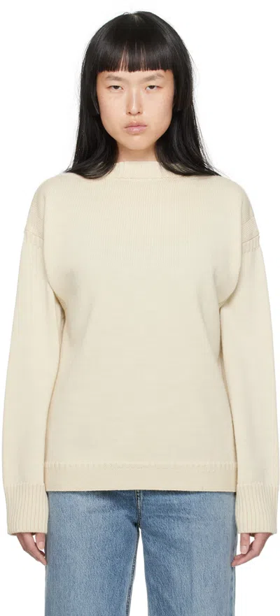 Totême Off-white Vented Sweater In 055 Cream
