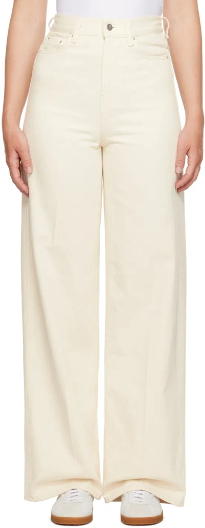 Totême Off-white Wide Leg Jeans In 116 Ecru