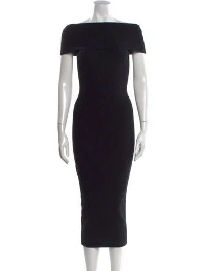 Pre-owned Totême Off-shoulder Rib Knit Long Dress In Black