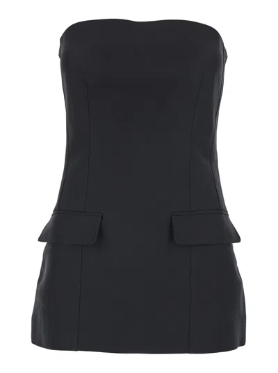Totême Toteme Off-shoulder Wool-silk Blend Blouse In Black