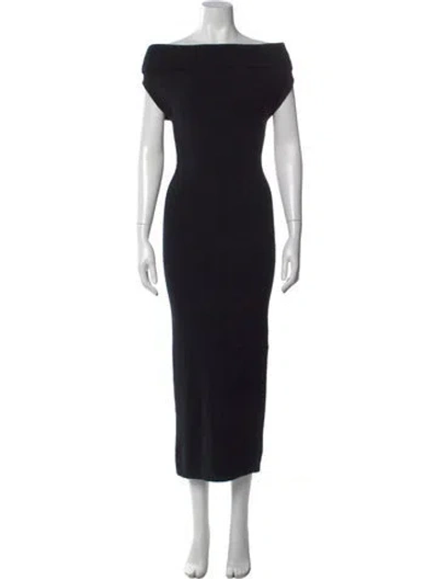 Pre-owned Totême Off-the-shoulder Long Dress In Black