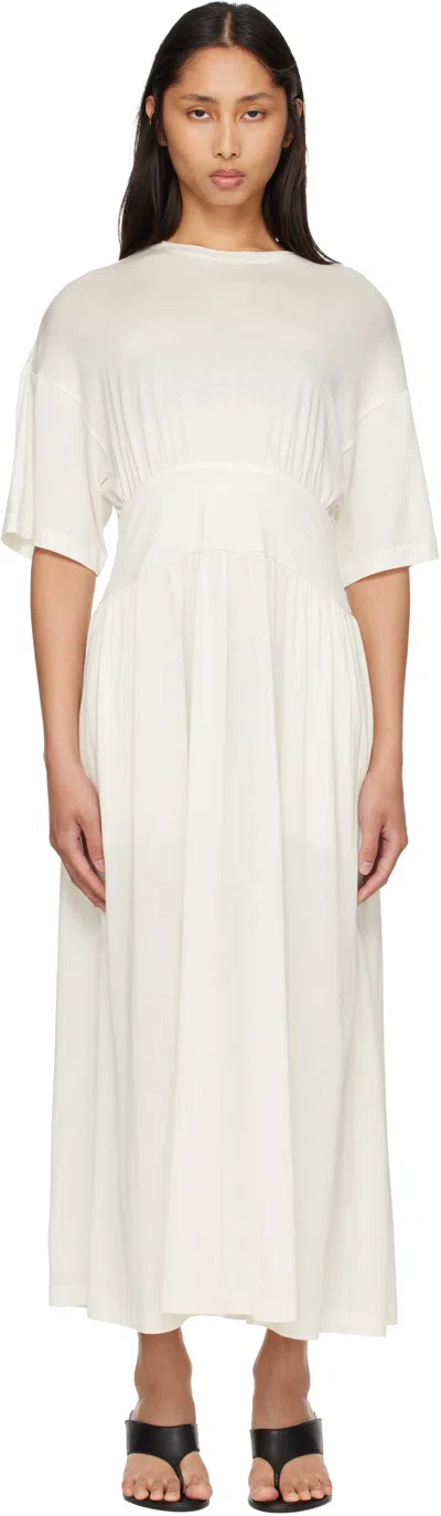 Totême Off-white Cotton Silk Tee Midi Dress
