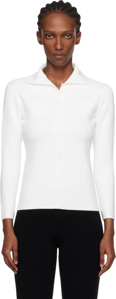 Totême Off-white Fitted Polo Cardigan