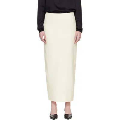 Totême Off-white Light Wool Maxi Skirt In Sand