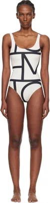 Totême One-piece Swimsuit With Monogram Print In White