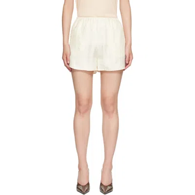 Totême Off-white Monogram Silk Pj Shorts