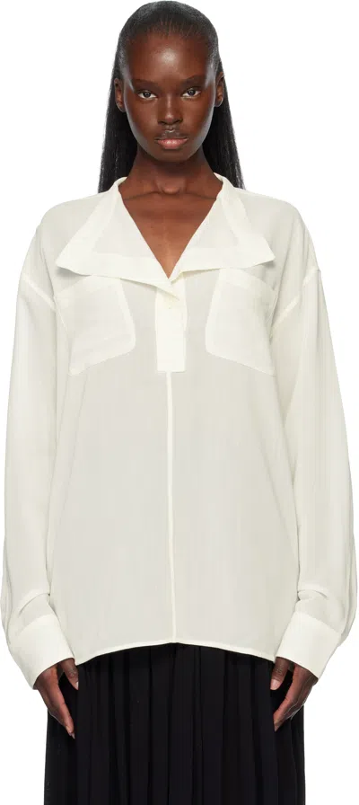 Totême Off-white Overlapping Collar Blouse