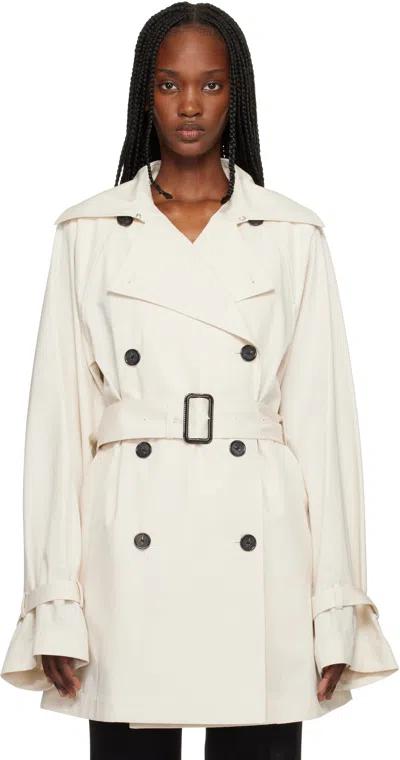 Totême Off-white Washed Cotton Trench Coat In Gray