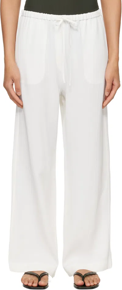 Totême Off-white Woven Stripe Drawstring Trousers