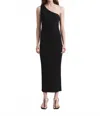 Totême One-shoulder Ribbed Dress In Black In Black