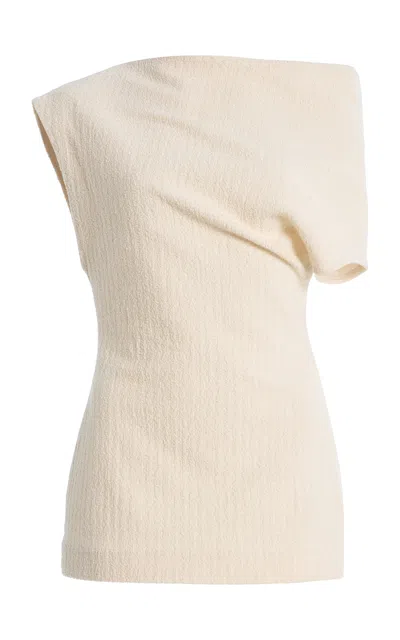 Totême Toteme One-shoulder Cotton Top In White