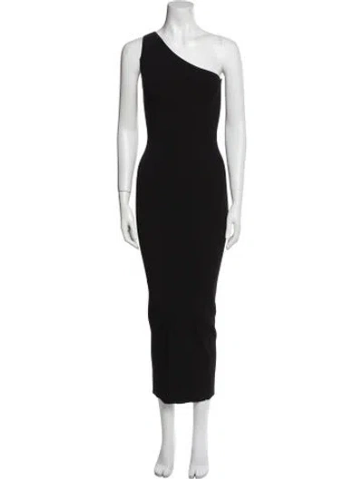 Pre-owned Totême One-shoulder Long Dress In Black