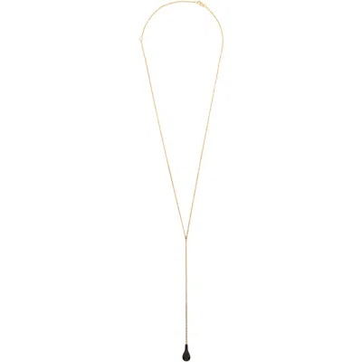 Totême Onyx Drop Necklace In Gold