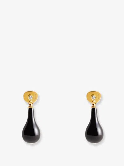 Totême Womens Toteme Onyx Drops 24ct Yellow-gold Plated Brass Drop Earrings In Black