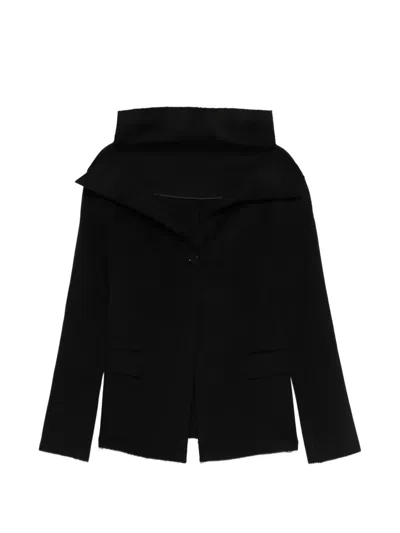 Totême Open Collar Jacket In Black