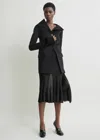 Totême Open Collar Wool Jacket Black In Multi
