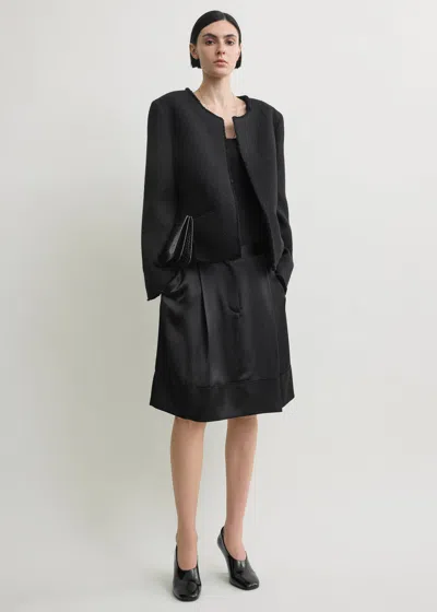 Totême Open-front Bouclé Blazer Black