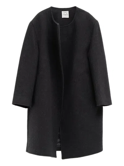 Totême Open-front Coat In Black