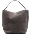 Totême Open-top Suede Tote Bag In Grey