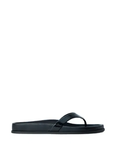 Totême Open-toe Leather Sandals In Black