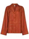 Totême Toteme Women Monogram Silk Shirt In Brown