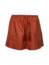 Totême Orange Silk Twill Monogram Pajama Shorts