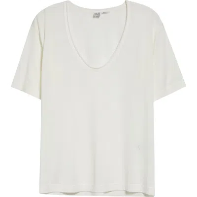 Totême Toteme Organic Cotton & Silk Scoop Neck T-shirt In White