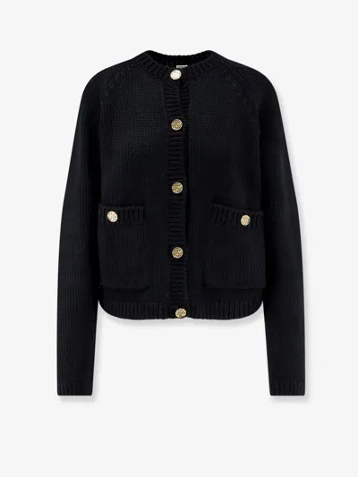 Totême Organic Cotton Cardigan In Black