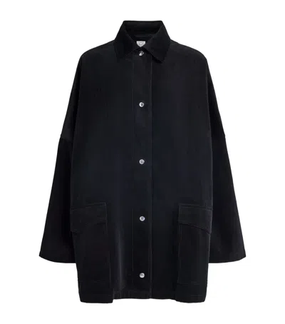 Totême Toteme Organic Cotton Corduroy Overshirt In Black