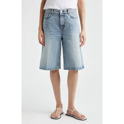 Totême Toteme Organic Cotton Denim Bermuda Shorts In Blue
